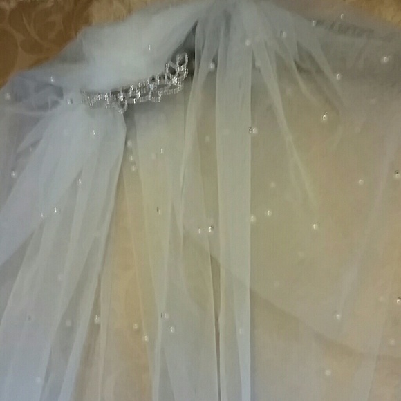 WEDDING  DOUBLE VEIL 60" NEW - Picture 2 of 4